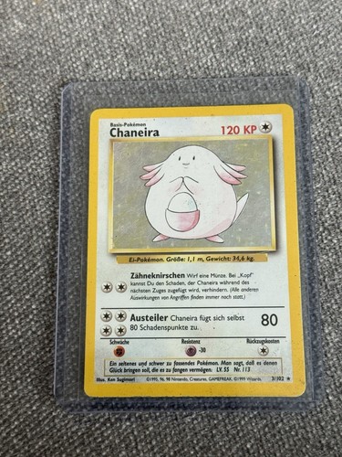 Chansey - Chaneira (German) - Holo Rare 3/102 - 1999 Pokemon Base Set