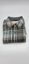 Weatherproof Vintage Men's Lightweight Plaid Flannel Long Sleeves Shirt, Size L