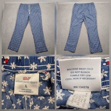 Vineyard Vines Pajama Pants Men's L Blue Snowflake Print Cotton Lounge
