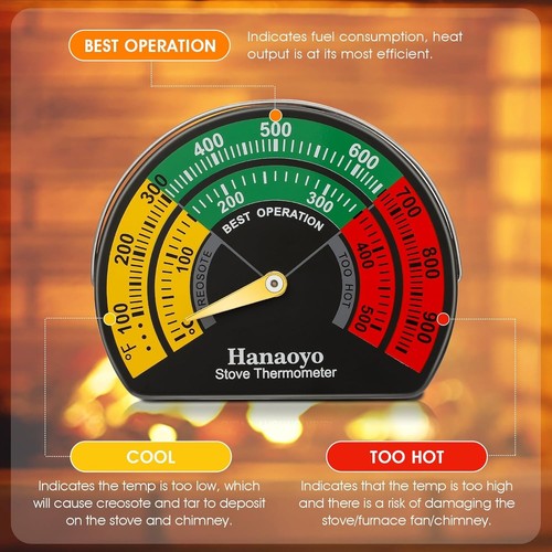 Estufa de leña termómetro tubo magnético grande, multicolor  - Imagen 5 de 9