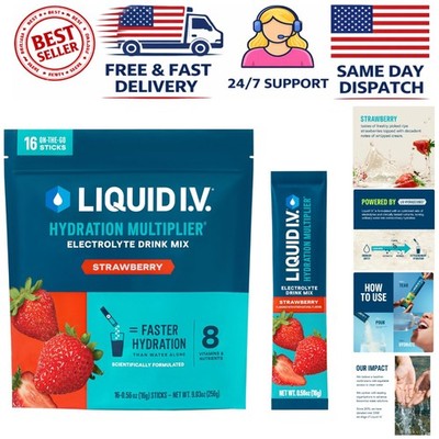Strawberry Hydration Multiplier -  Electrolyte Powder Drink Mix 16 Servings