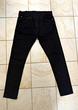 Pantalones de mezclilla ajustados Levi's 512 para hombre negros lavados oscuros tiro bajo W36/34L regular