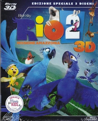3D Blu-ray + 2D Blu-ray + DVD RIO 2 - MISSION AMAZONIA Neu Slipcase 2014