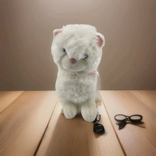 Vintage 1986 Large Fluffy White Persian Cat Kitten Plush Blue Eyes Stuffed Toy