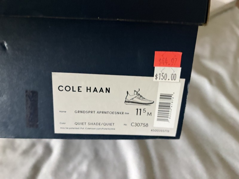 Cole Haan Grandsport Apron Toe Men's Size 11.5M Grey Suede Casual Shoes (C30758)
