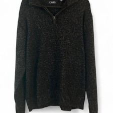 Chaps Men's Black and Grey Jumper XL