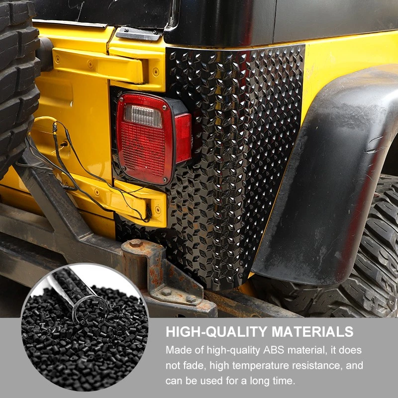 Pair Rear Body Armor Tall Corner Guards for Jeep Wrangler TJ 1997-2006 Black Foto 4 de 4