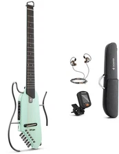 Donner HUSH I Acoustic Electric Guitar Headless Silent With Accessories | Green