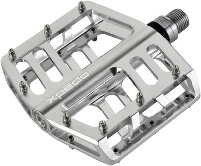 Xpedo JEK Platform Pedals, Mountain Bike, Silver, Aluminum/Cromoly, XMX26AC