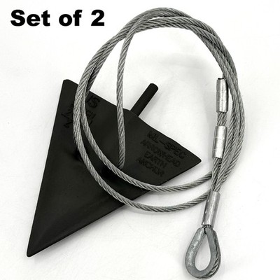 SET OF 2 NEW 8 INCH Heavy Duty MilSpec Arrowhead Earth Anchor Ground Tie Down