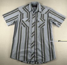 VTG Wrangler Mens Short Sleeve X-Long Tails Pearl Snap Shirt 16.5 LARGE