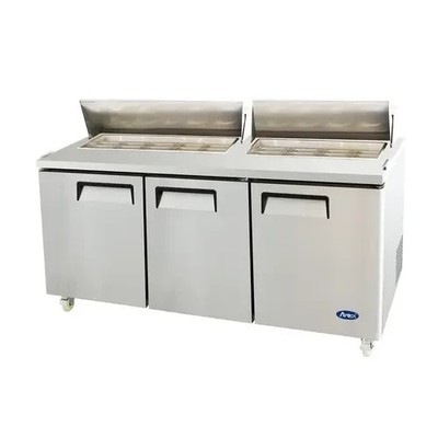 Atosa MSF8304GR 72'' 3 Section 18 Pans Top Sandwich Prep Table, 2 Yr Warranty