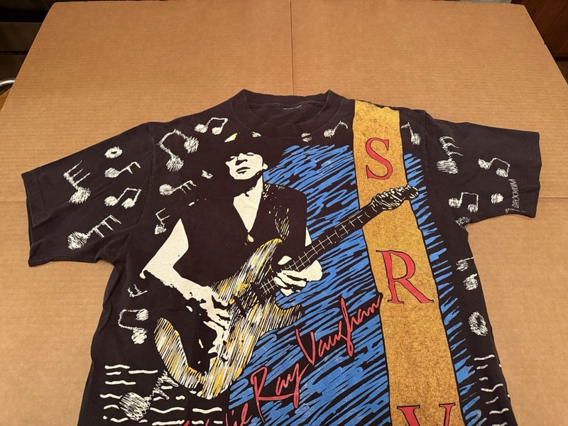 Vintage Stevie Ray Vaughan Brockum All Over Print T Shirt/mens L/1992/RARE/EX!!!