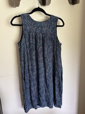 GAP Women's Blue Paisley Short Babydoll Dress Neck Chiffon Lined Sleeveless S