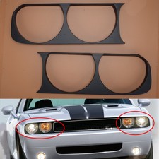 1pair Headlight Lamp Bezel Frame Trim Left & Right Fit for Dodge Challenger