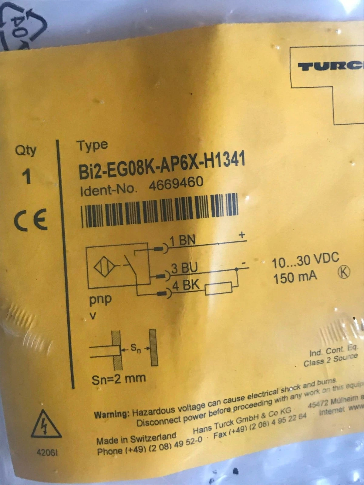 Turck BI2-EG08K-AP6X-H1341 Proximity Switch sensor New One Free Shipping