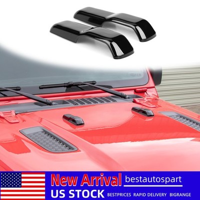 2PCS Front Hood Hinge Cover Trim Accessory For Jeep Wrangler JL 2018-2023 2/4Dr