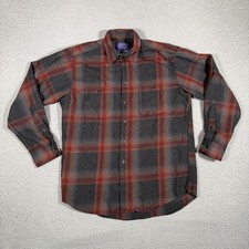 Pendleton Shirt Mens Medium Plaid 100 Wool Button Up Casual Preppy Outdoor