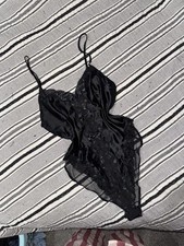 Cinema Etoile Black Lace Bow Bodysuit One Piece SZ L