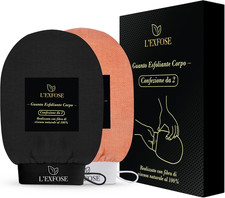 2X Guanto Esfoliante Corpo - Guanto Di Crine Kessa Scrub Corpo in Viscosa - Rimu