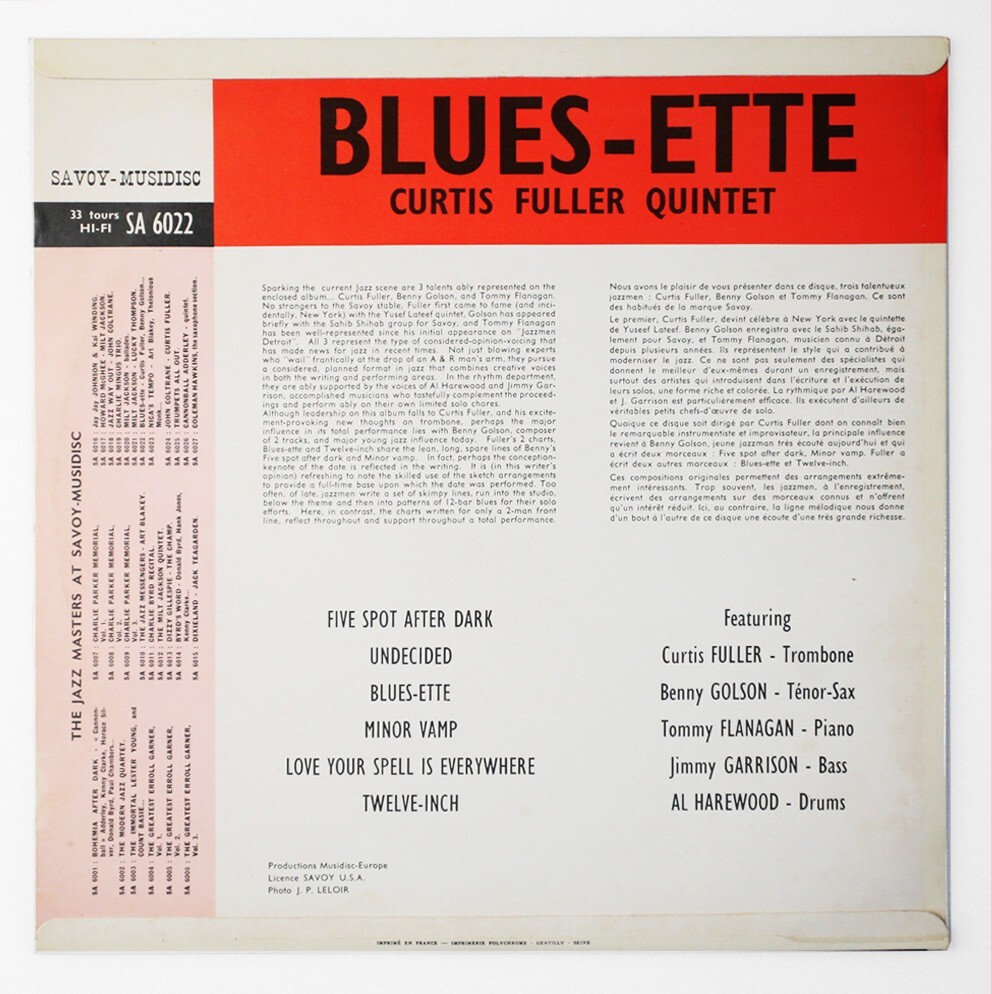 Curtis Fuller レコード　Blues-ette他　2枚 Amazon.co.jp: ブルースエット - カーティス・フラー: ミュージック