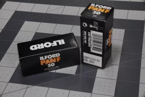 Ilford one roll Pan F Plus 50 - 120 Format - Expired 2000, Freezer Stored