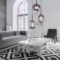 HäNgeleuchte Lampe Pendelleuchte Rauch Esstischlampe Glas Deckenlampe 3 Flammig