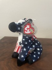 RARE TY Lefty 2000 Beanie Baby With Errors Political Donkey ORIGINAL RETIRED O