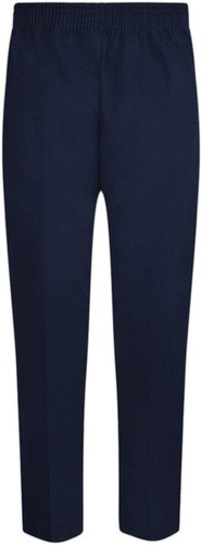 BOYS SLIM FIT SCHOOL PULL UP TROUSERS ELASTICATED BACK GREY BLACK NAVY 1Y-16Y - Picture 6 of 8