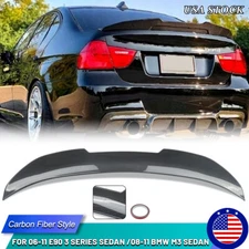 FOR BMW E90 3 SERIES 328I 335I 2006-11 REAR SPOILER TRUNK CARBON FIBER PSM STYLE