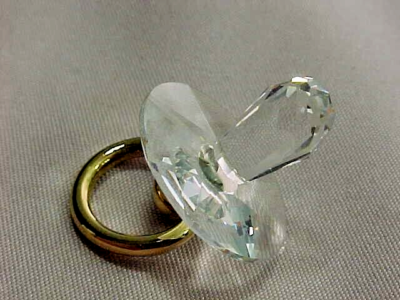 18k Gold Gold Swarovski Baby Pacifier Swarovski Crystal Childhood