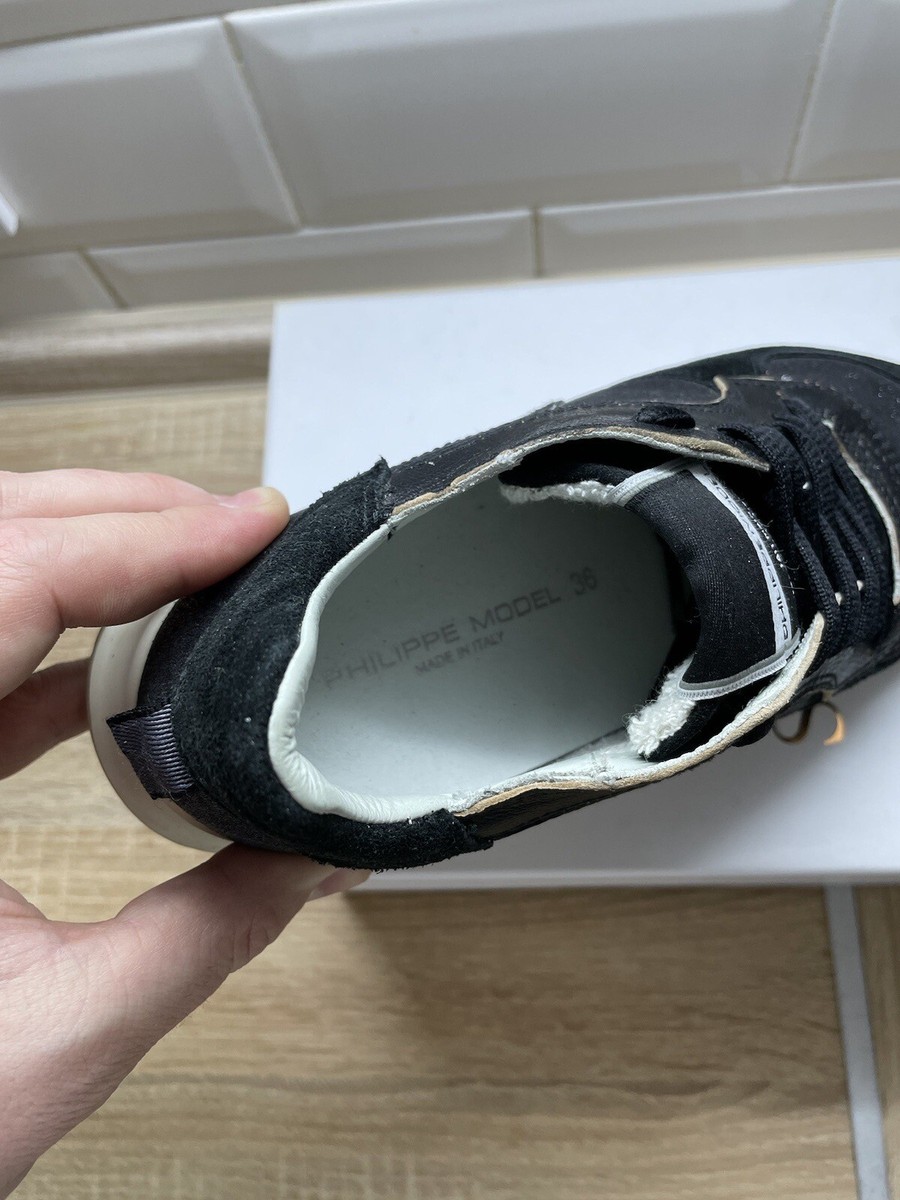 Philippe Model Women's Black Shiny Sneakers Made in Italy