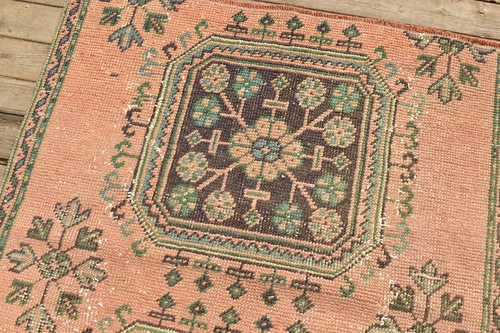 Turkish Rug 3x7 Oushak Oriental Runner Vintage Pink Hallway Carpet 39''x94'' - Picture 12 of 12