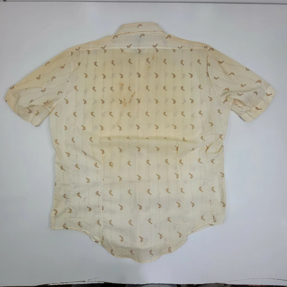 Camisa vintage años 60 Van Dyke lubina pescado pesca rayas abotonada talla 17 1/2 Foto 2 de 4
