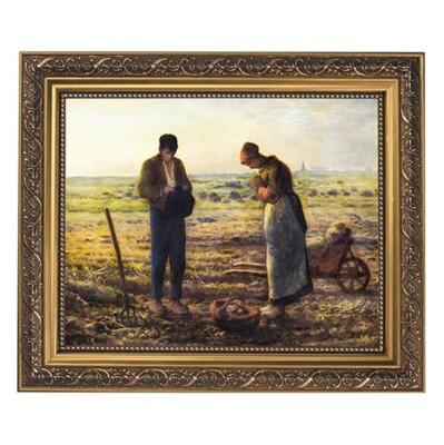 #Millet: The Angelus Framed Print Under Glass With Gold Finish Frame, 12.5'' Wide