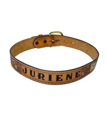 Tony Lama Womens Sz 28 Personalized JURIENE Leather Western Tooled Belt USA