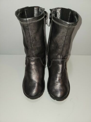 Nordstrom Platinum Boots Side Zip Up Silver Platinum Girls Size 6 EU 22  Child | eBay