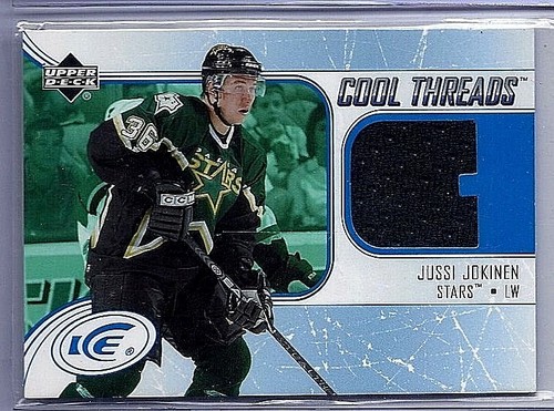 CAMISETA USADA POR EL JUGADOR JUSSI JOKINEN 2005-06 CUBIERTA SUPERIOR ICE COOL THREADS ~ NOVATO - Imagen 2 de 2