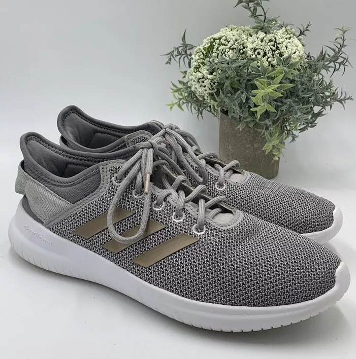Adidas Cloudfoam QT FLEX Running Shoes Gray White Women s size 8.5