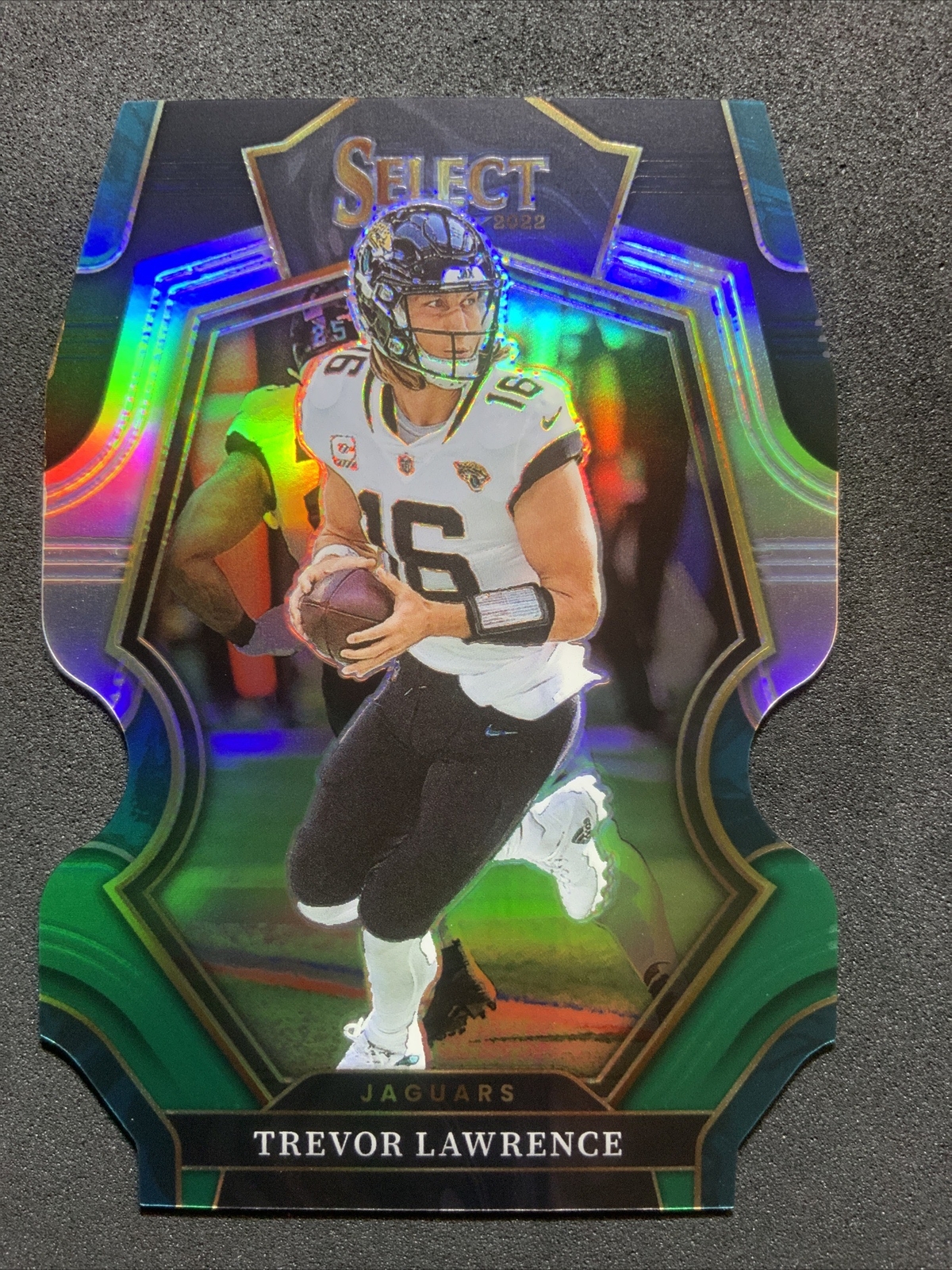 Trevor Lawrence 2022 Select Premier Level Black & Green Prizm Die Cut #145
