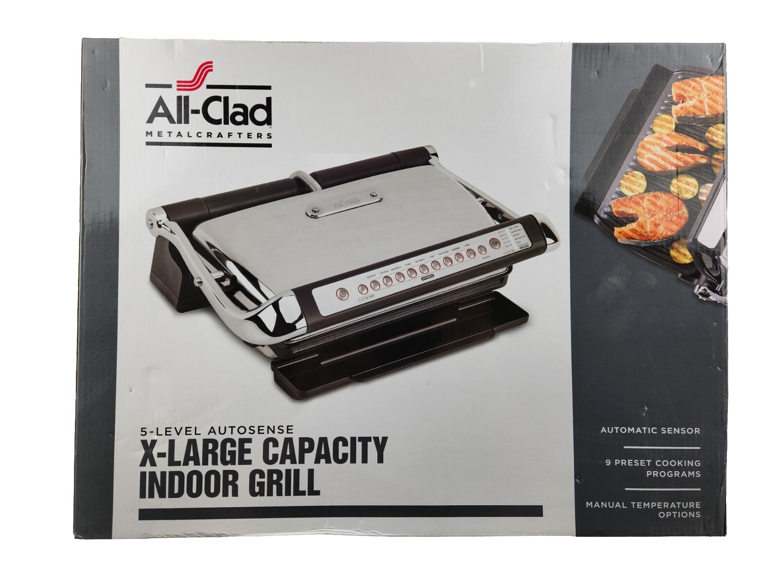 Electric Indoor Grill AllClad XL w 5 Level AutoSense New Sealed Free