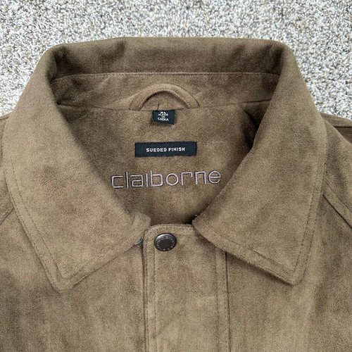 Claiborne Bomber Jacket Sueded Finish XL Mens Brown - Picture 3 of 11