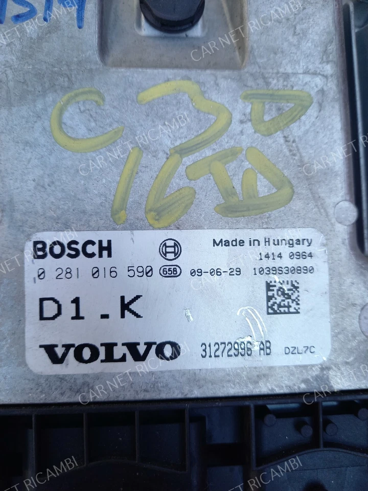 31272996 D1.K CENTRALINA MOTORE VOLVO C30 1.6 D 0281016590 BOSCH EDC16C34-5.45 Foto 3 de 4