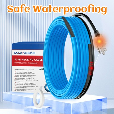 For Water Pipes: -40°F Deicing Heat Cable & Tape with Thermostat