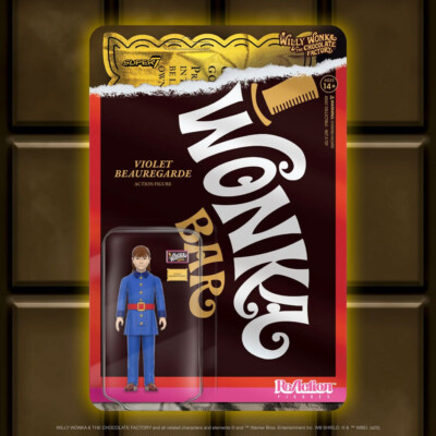 Wonka Bar Charlie Chocolate Factory 1971 Violet ReAction 10cm Figur Super7