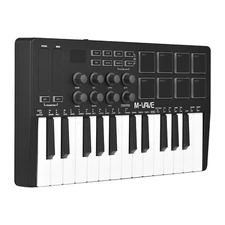 M-VAVE 25-Key USB MIDI Keyboard Controller with 8 Backlit Drum Pads 8 Knobs D9B2