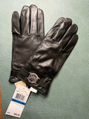 Leder Handschuhe  von  Michael Kors  schwarz   NEU