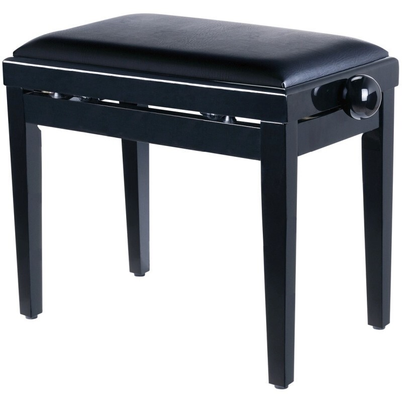 Soundsation SBH-100P-BK Panchetta pianoforte regolabile in legno Nero Lucido