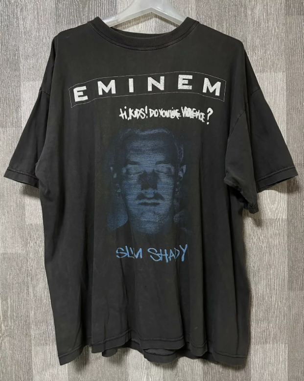 Eminem Slim Shady 90s basic black T shirt Men Women size S-5XL