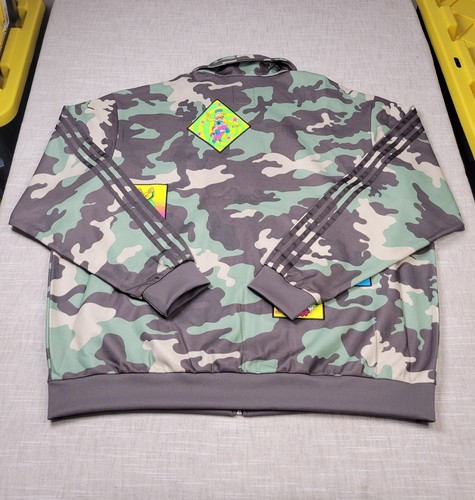 Adidas Jeremy Scott Track Jacket Camo 2XL Mens Green Brown Full Zip - Picture 2 of 12